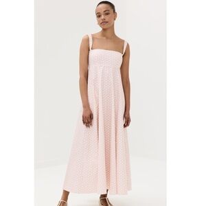 Hill House Rowena Maxi Dress Baroque Shells Pale Coral Smocked Back